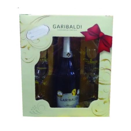 KIT GARIBALDI 750ML MOSCATEL C/2 TACAS