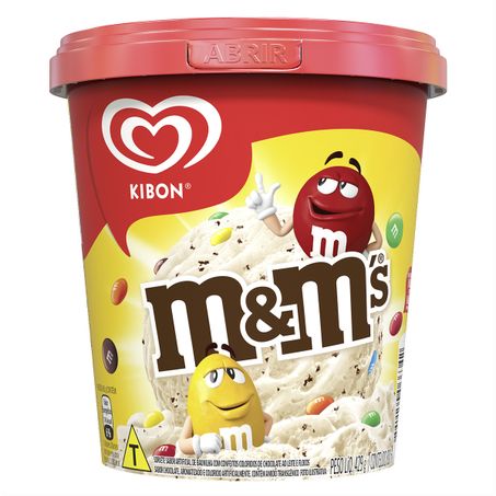 SORVETE BAUNILHA COM CONFEITOS M&M'S KIBON