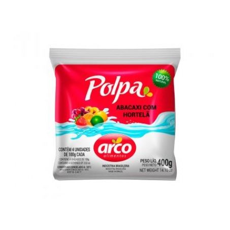 Polpa De Fruta Congelada Abacaxi Hortela 400GR