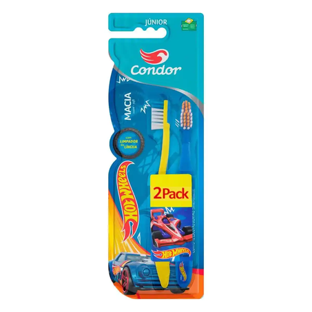 ESCOVA DENTAL CONDOR HOTWEELS MACIA PACK 2UN