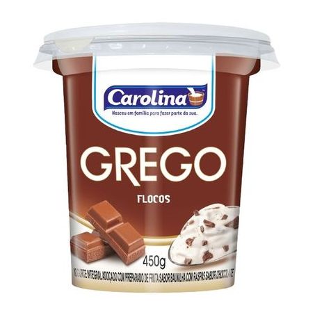 Iogurte grego carolina sabor flocos 450g