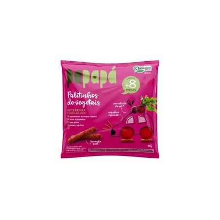 Biscoito Sem Glúten Papapá Vegetais Orgânico Beterraba e Grão de Bico 20g