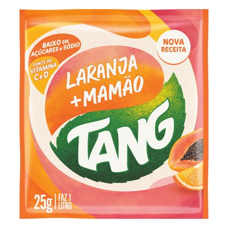 Refresco em pó laranja e mamão tang