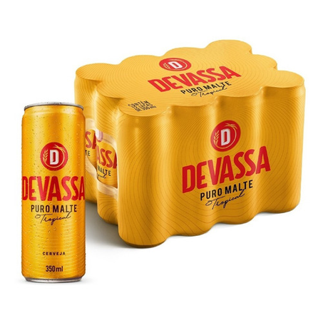 CERVEJA PURO MALTE LAGER DEVASSA COM 12 UNIDADES