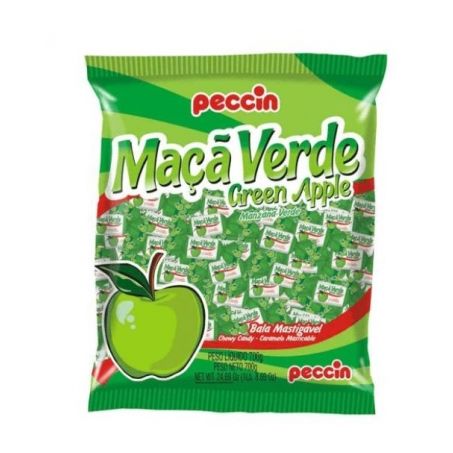 Bala mastigável maçã verde peccin 600g