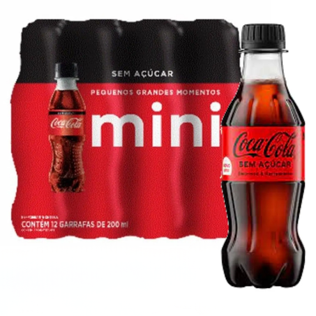Refrigerante coca cola zero pcc/12x200ml pet pc