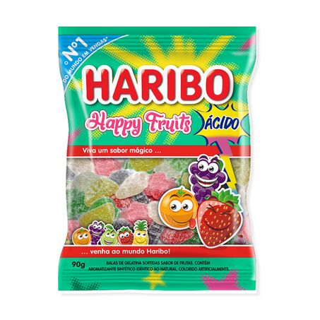 BALA DE GELATINA FRUTAS ÁCIDAS HAPPY FRUITS HARIBO