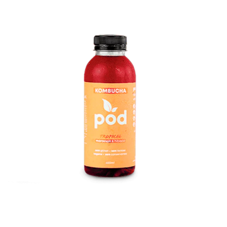 KOMBUCHA MARACUJÁ E HIBISCO 400ML - POD