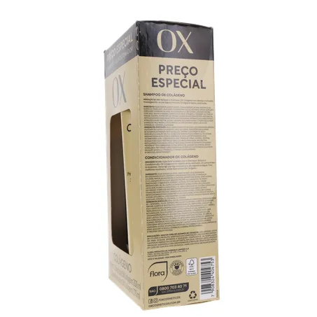 Kit Shampoo 200ml + Condicionador 170ml Ox Colágeno Caixa 370ml 360-7