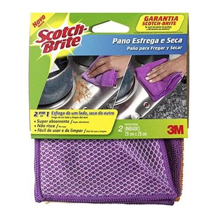 Pano esfrega seca scotch brite c/2 29x29