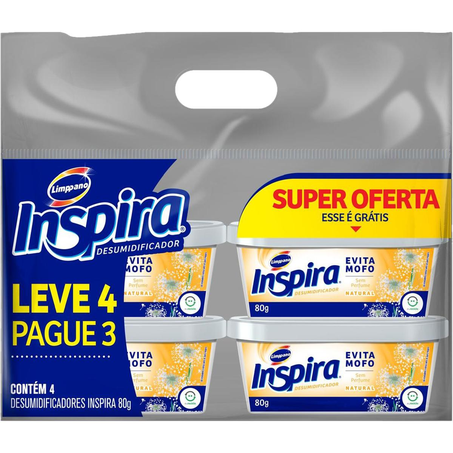Antimofo Inspira Natural + Carvão Ativado - Leve 4, Pague 3 Antimofos