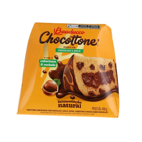 Panettone Bauducco Chocolate e Avelã Caixa 450gr 360-0