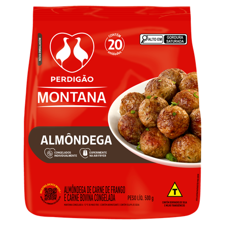 ALMÔNDEGAS PERDIGÃO DE CARNE BOVINA E DE FRANGO 500G