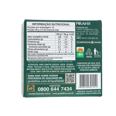 ARROZ PRATO FINO 500G ORGANICO 360-17