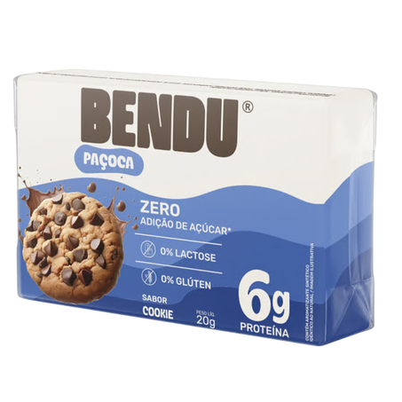 Paçoca Bendu Sabor Cookies 6g Proteína Zero Açúcar 20g
