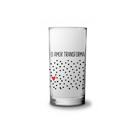 Copo vidro allmix manchester o amor transforma 300ml unid