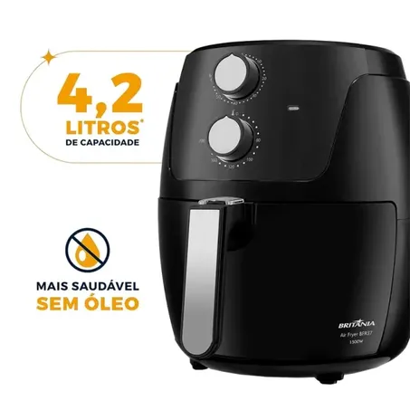 AIRFRY BRITANIA BFR37 AIR FLOW 4L 127V-PRETO