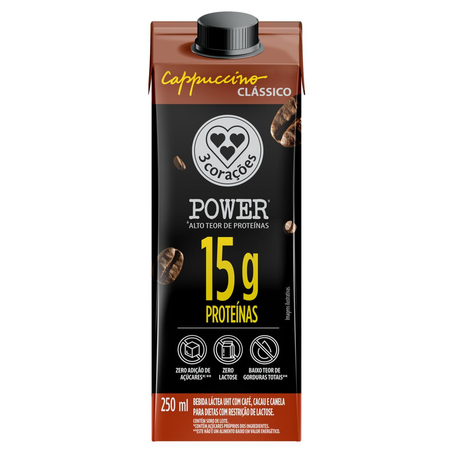 Bebida Láctea 3 Corações 250ml - 15g de Proteína - Clássico