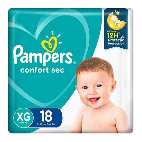 FRALDA PAMPERS CONFORT SEC PACOTAO XG C/18