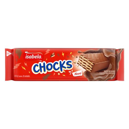 WAFER RECHEIO E COBERTURA CHOCOLATE ISABELA CHOCKS