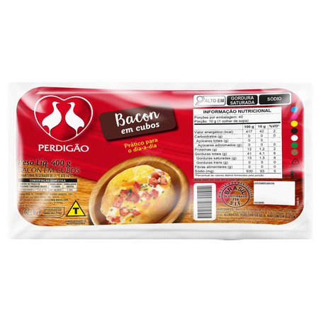 Bacon Perdigão 400g - Cubos
