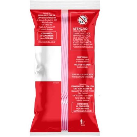Colher Plástica Descartável de Sobremesa Rosa Regina com 25 Un. 360-1