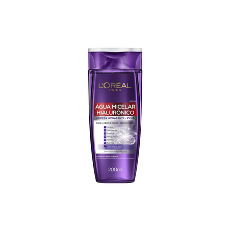 Água Micelar com Ácido Hialurônico 5 em 1 Loreal Paris 200Ml