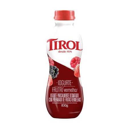 Iogurte polpa frutas vermelhas tirol 830g