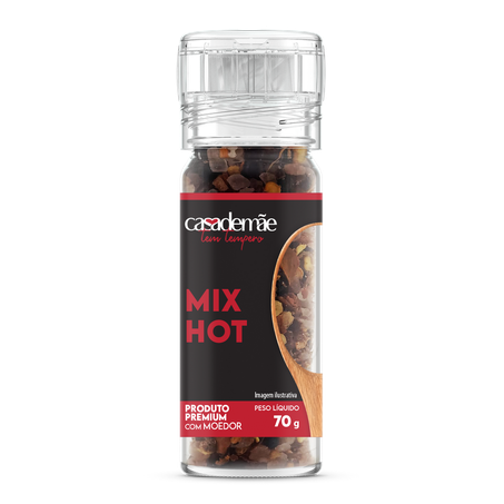 Especiarias sal mix hot casa de mãe com moedor 70g