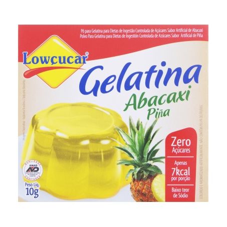 Gelatina em Pó Lowcucar Zero Abacaxi Caixa 10G