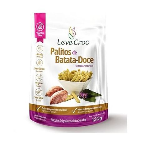 BISCOITO LEVE CROCK PALITO DE BATATA DOCE 120G
