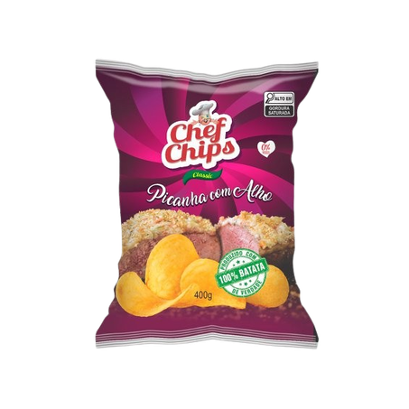 Salgadinho Chef Chips Batata Picanha Com Alho Pacote144g 
 
