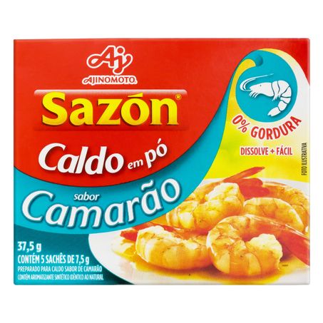 Caldo em pó camarão sazón com 5 unidades