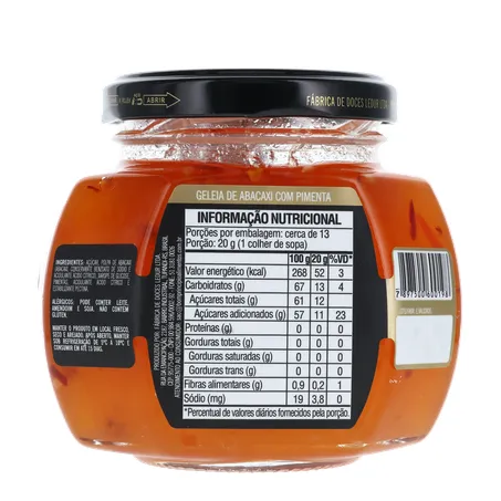GELEIA BOM PRINCÍPIO ABACAXI C/PIMENTA VIDRO 250G 360-17
