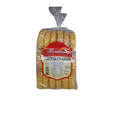 BISCOITO HERMES 370 G MANTEIGA E POLVILHO         
