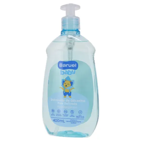 SABONETE LÍQUIDO INFANTIL BARUEL BABY PELE DELICADA PUMP 400ML 360-1