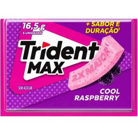 Chicle trident max cool raspberry 16,5g