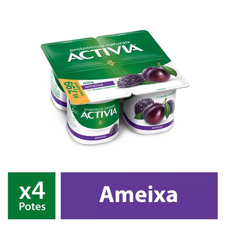 Leite Fermentado Ameixa Activia Bandeja