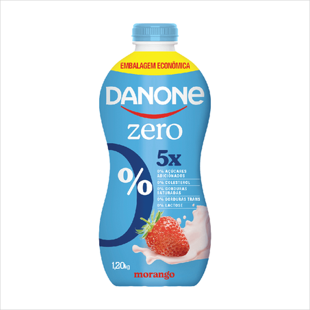 IOGURTE DANONE LÍQUIDO MORANGO ZERO LACTOSE 1,2KG