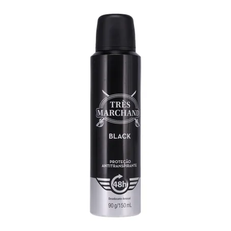 Desodorante black tres marchand aerossol 150ml 360-35