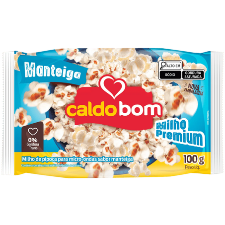 Pipoca micro caldo bom 100g manteiga de cinema
