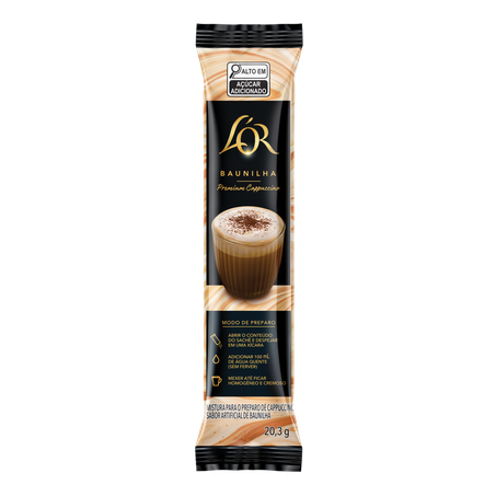 MISTURA PARA CAPPUCCINO LÓR PREMIUM CAPPUCCINO BAUNILHA SACHÊ 20,3G