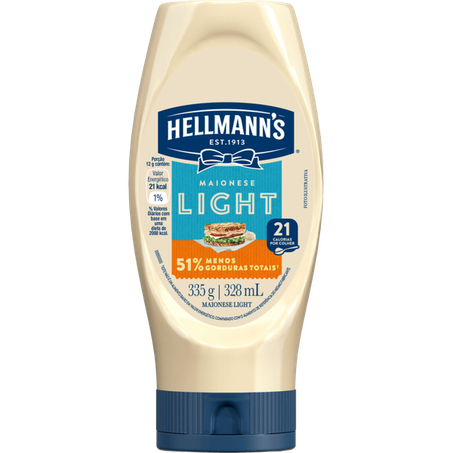 Maionese hellmanns 335g light