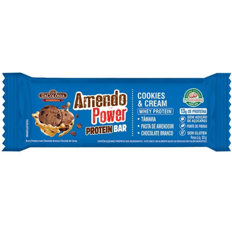 Barra proteica dacolonia 50g amendopower cookies&cream-13g de proteina-