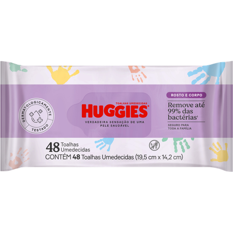 Toalha umedecida huggies rosto e corpo c