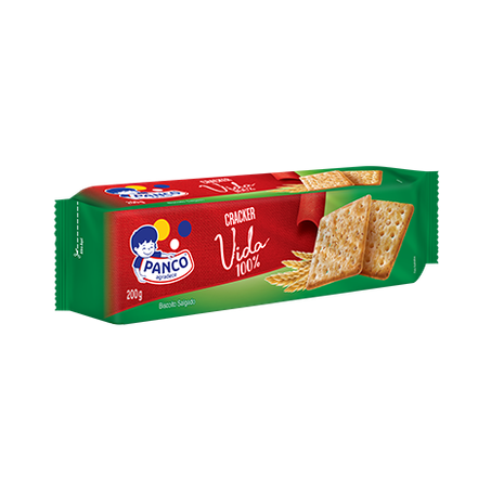 Biscoito Panco Vida 100% Cracker Pacote 200g 
 