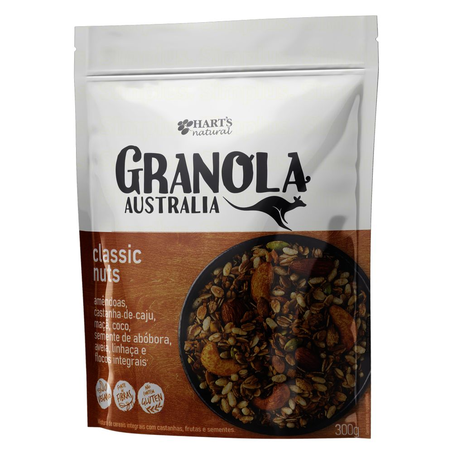 Granola Harts Australian Sem Gluten e Lactose Classic Nuts Pacote com   300G