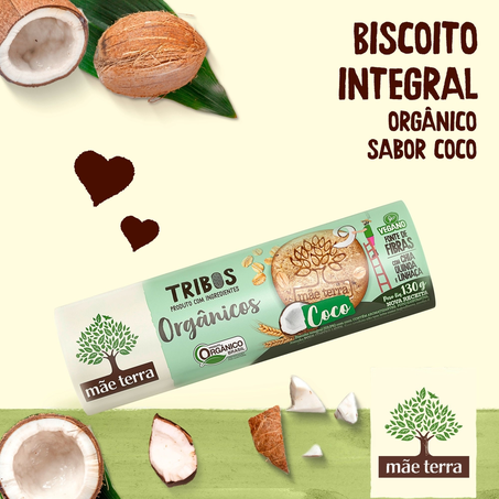 Biscoito Orgânico Mãe Terra Tribos Coco 130G 360-5