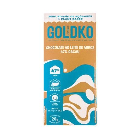 Chocolate goldko branco com cookies zero açúcar 80g