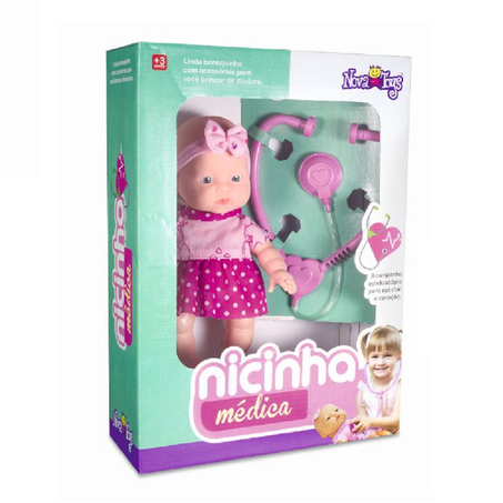 BONECA NOVA TOYS NICINHA MÉDICA